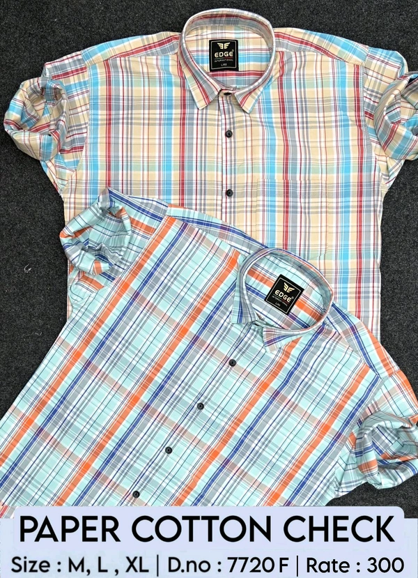 PAPER COTTON CHECK : 7720F - M L XL COLOURS : 2