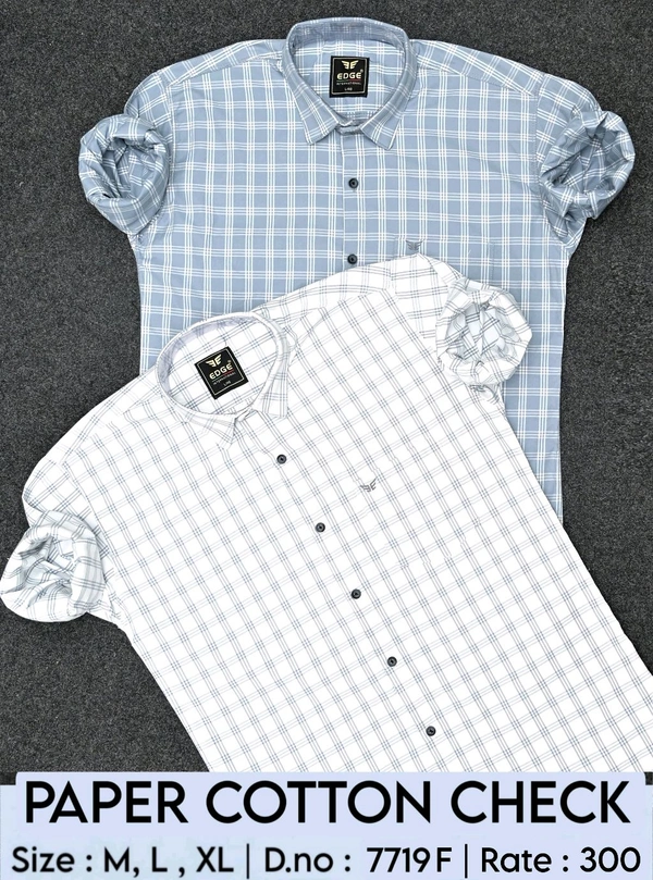PAPER COTTON CHECK : 7719F - M L XL COLOURS : 2