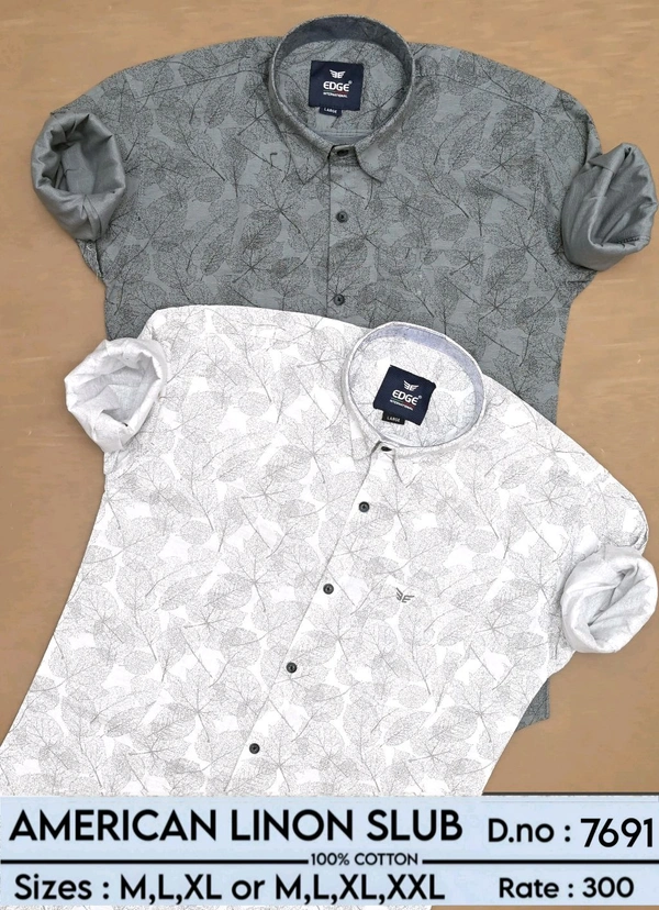 AMERICAN LINON SLUB  : 7691 - M L XL COLOURS : 2