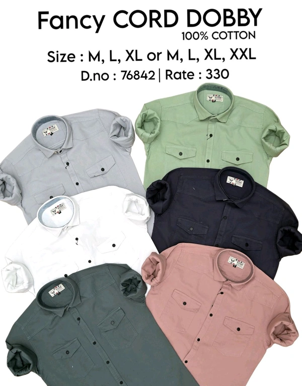FANCY CORD DOBBY : 76842 - M L XL COLOURS : 6
