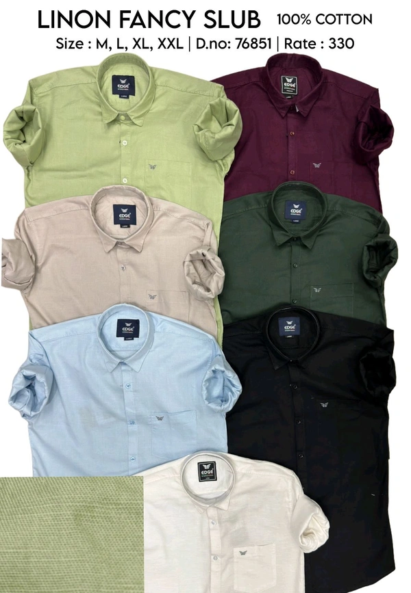 LINON FANCY SLUB : 76851 - M L XL XXL COLOURS : 7