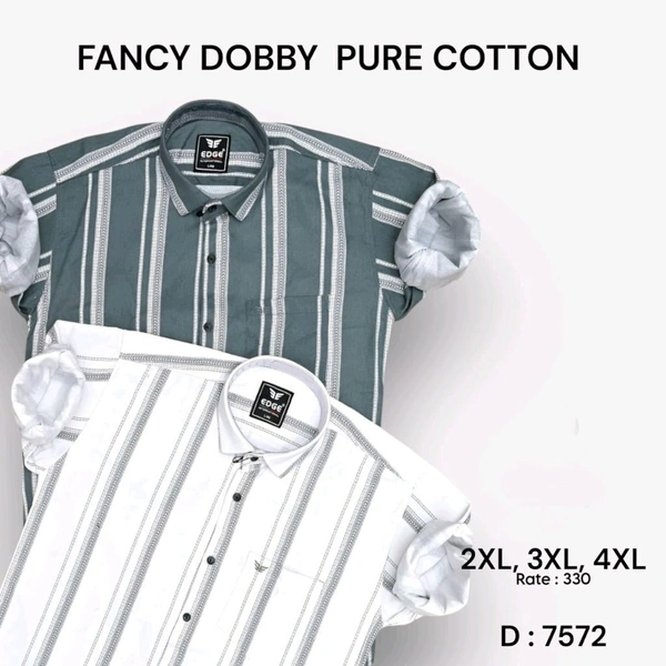 FANCY DOBBY PURE COTTON : 7572 - 2XL 3XL 4XL COLOURS : 2