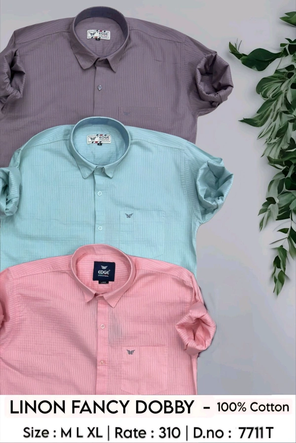 LINON FANCY DOBBY : 7711T - M L XL COLOURS : 3
