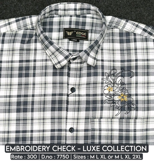 EMBROIDERY CHECK LUXE COLLECTION : 7750 - M L XL COLOURS : 3
