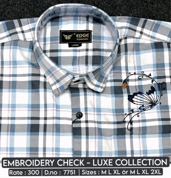 EMBROIDERY CHECK LUXE COLLECTION : 7751 - M L XL COLOURS : 3