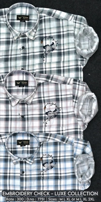EMBROIDERY CHECK LUXE COLLECTION : 7751 - M L XL COLOURS : 3
