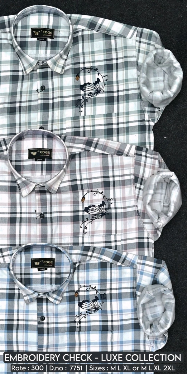 EMBROIDERY CHECK LUXE COLLECTION : 7751 - M L XL COLOURS : 3
