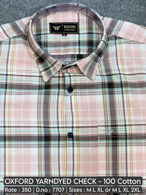 OXFORD YARNDYED CHECK : 7707 - M L XL XXL COLOURS : 2