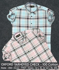 OXFORD YARNDYED CHECK : 7707 - M L XL XXL COLOURS : 2