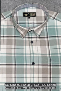 OXFORD YARNDYED CHECK : 7700 - M L XL COLOURS : 2