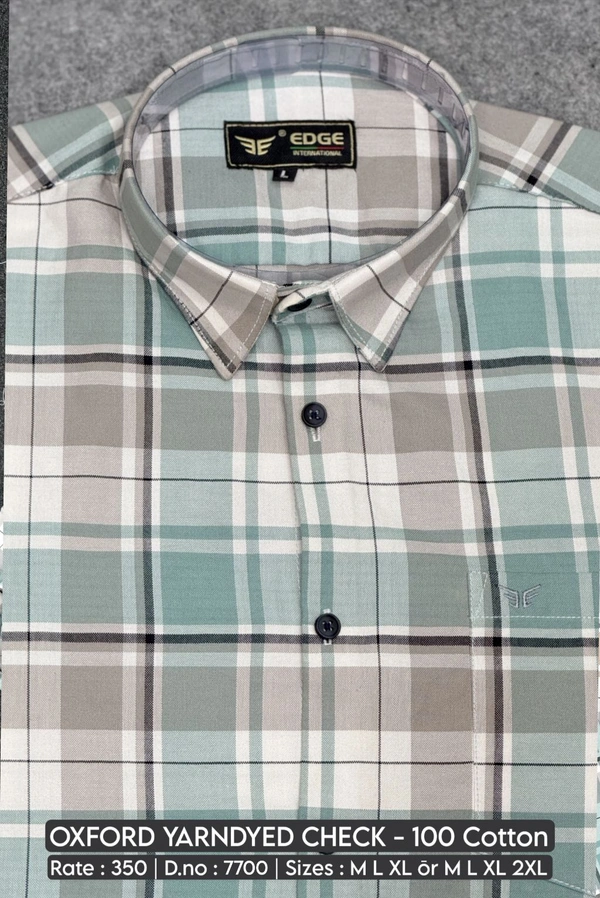 OXFORD YARNDYED CHECK : 7700 - M L XL COLOURS : 2