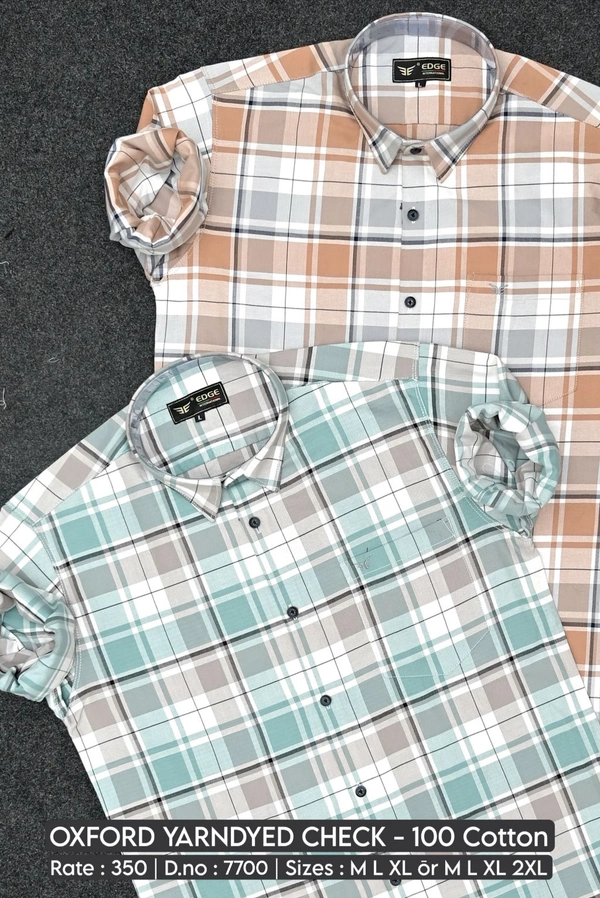 OXFORD YARNDYED CHECK : 7700 - M L XL COLOURS : 2