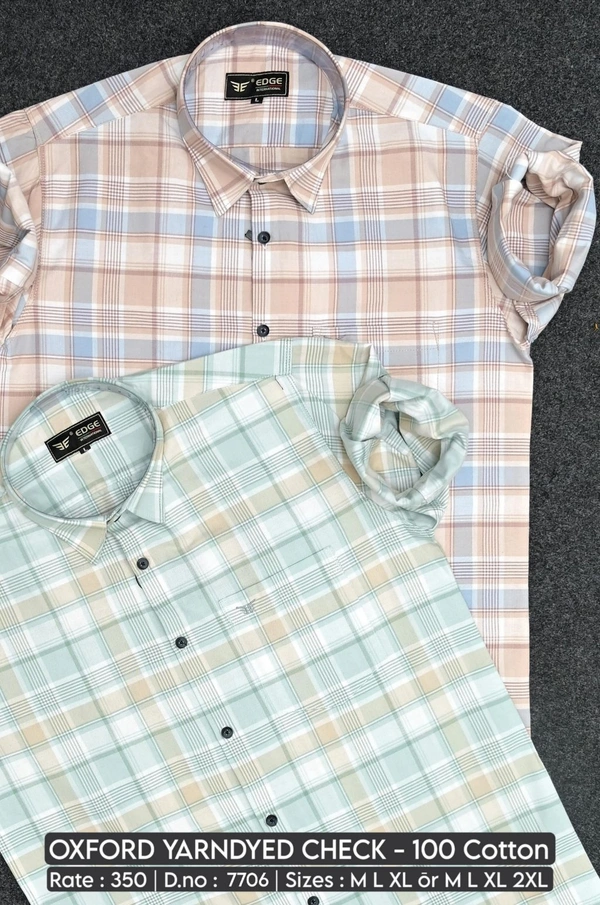 OXFORD YARNDYED CHECK : 7706 - M L XL XXL COLOURS : 2