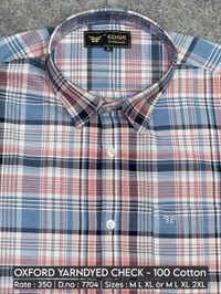 OXFORD YARNDYED CHECK : 7704 - M L XL COLOURS : 2
