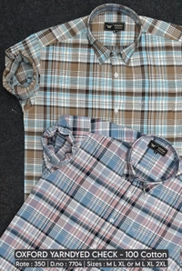 OXFORD YARNDYED CHECK : 7704 - M L XL COLOURS : 2