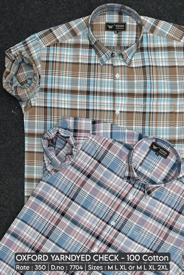 OXFORD YARNDYED CHECK : 7704 - M L XL COLOURS : 2