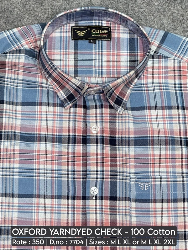 OXFORD YARNDYED CHECK : 7704 - M L XL XXL COLOURS : 2