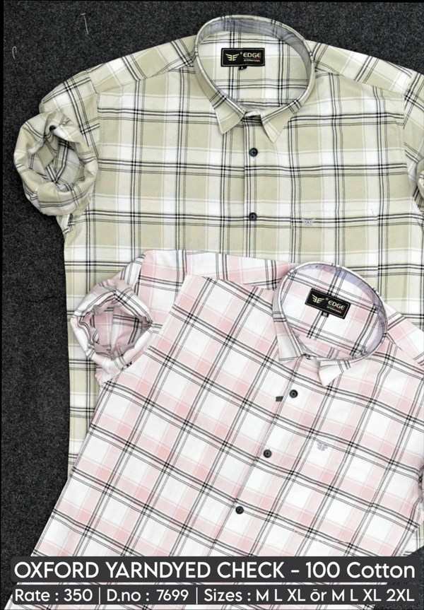 OXFORD YARNDYED CHECK : 7699 - M L XL COLOURS : 2