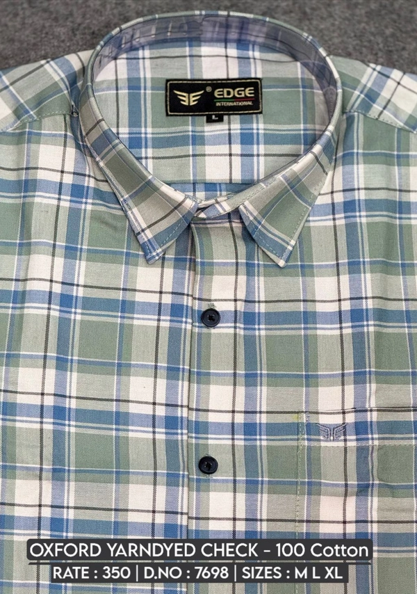 OXFORD YARNDYED CHECK : 7698 - M L XL COLOURS : 2