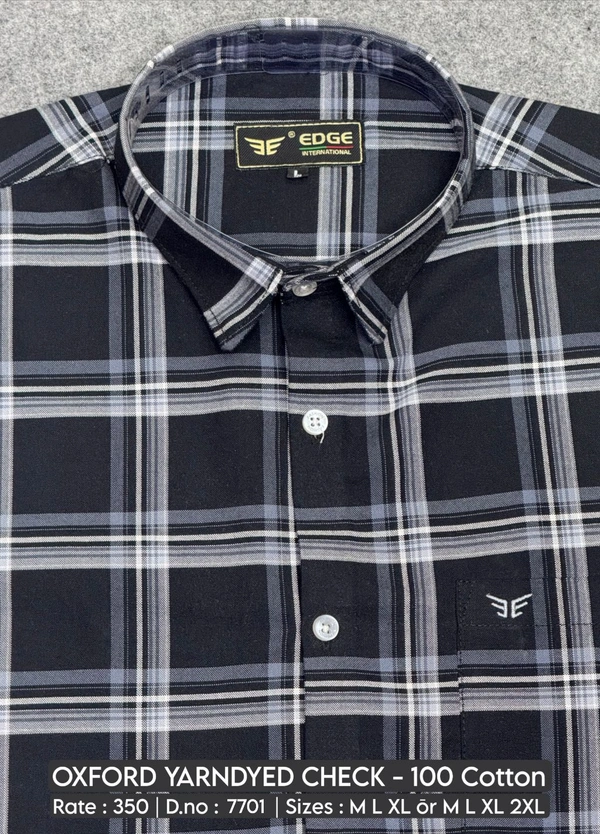 OXFORD YARNDYED CHECK : 7701 - M L XL COLOURS : 2