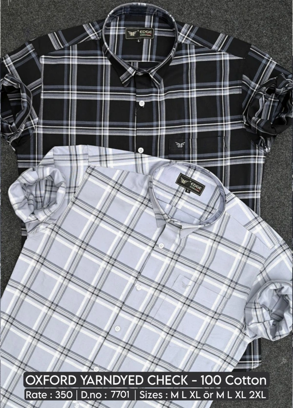 OXFORD YARNDYED CHECK : 7701 - M L XL COLOURS : 2