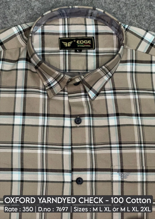 OXFORD YARNDYED CHECK : 7697 - M L XL XXL COLOURS : 2