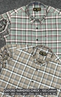 OXFORD YARNDYED CHECK : 7697 - M L XL XXL COLOURS : 2