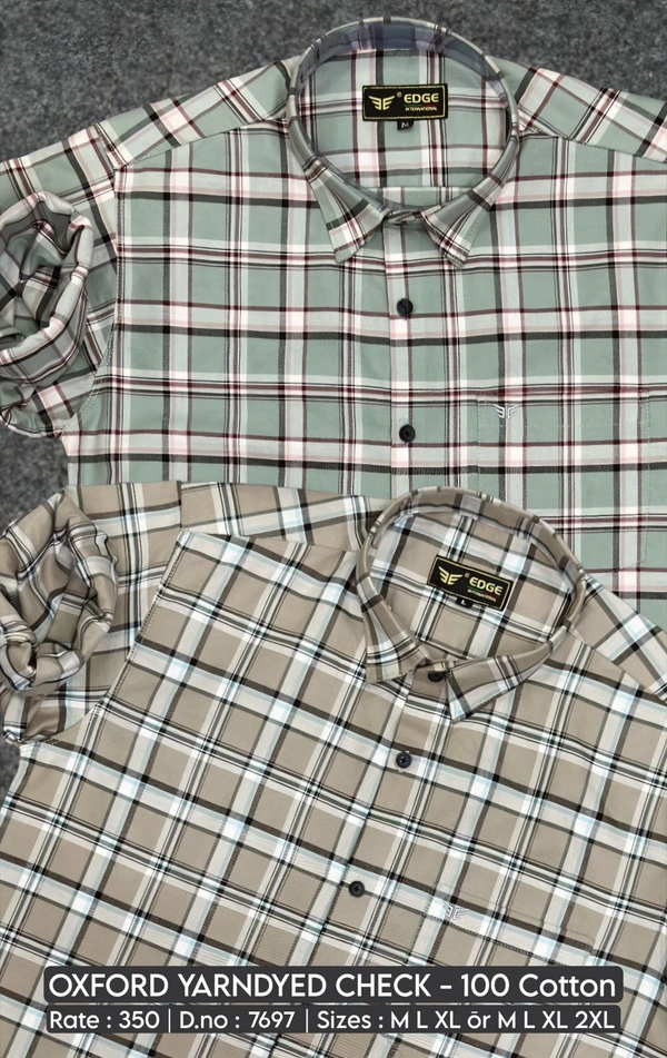 OXFORD YARNDYED CHECK : 7697 - M L XL XXL COLOURS : 2