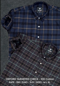 OXFORD YARNDYED CHECK : 7639 - M L XL COLOURS : 2