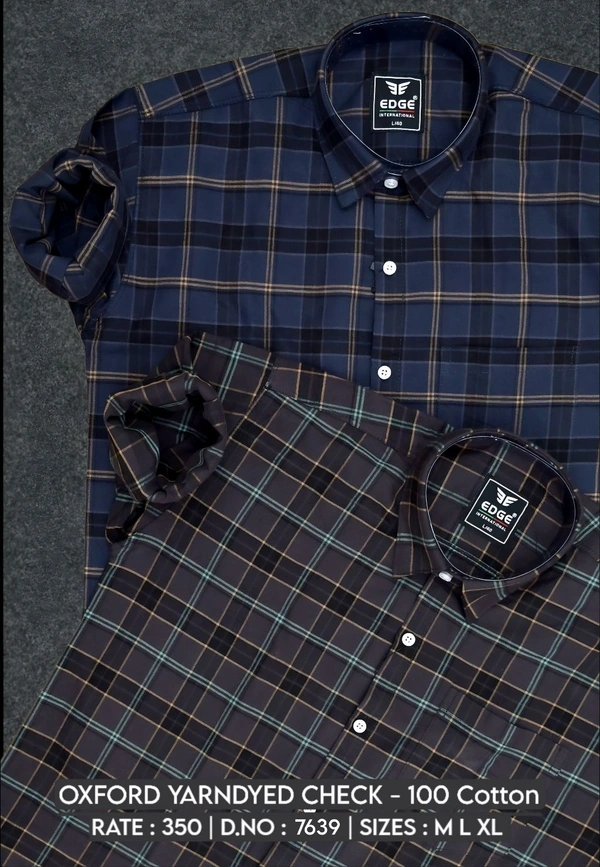 OXFORD YARNDYED CHECK : 7639 - M L XL COLOURS : 2