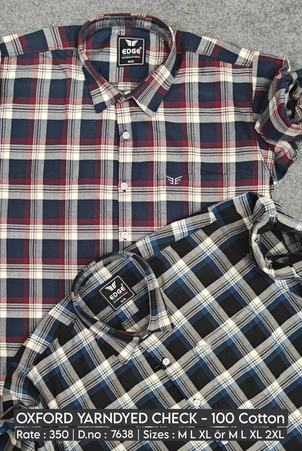 OXFORD YARNDYED CHECK : 7638 - M L XL XXL COLOURS : 2