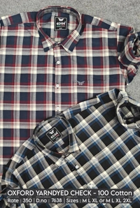 OXFORD YARNDYED CHECK : 7638 - M L XL COLOURS : 2