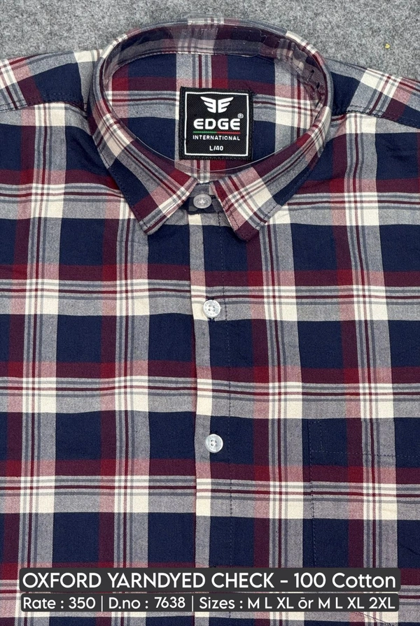 OXFORD YARNDYED CHECK : 7638 - M L XL XXL COLOURS : 2
