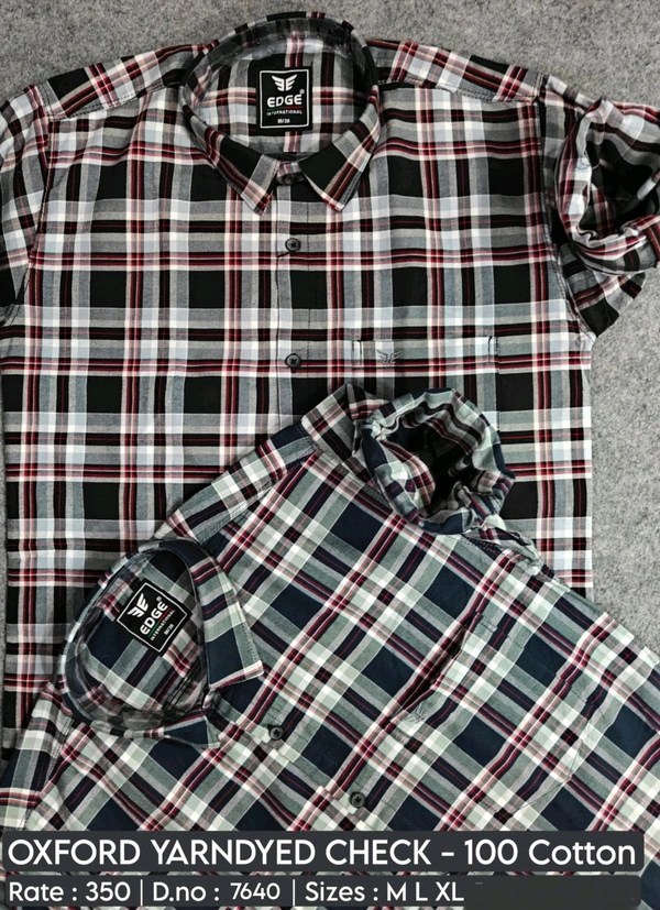 OXFORD YARNDYED CHECK : 7640 - M L XL COLOURS : 2