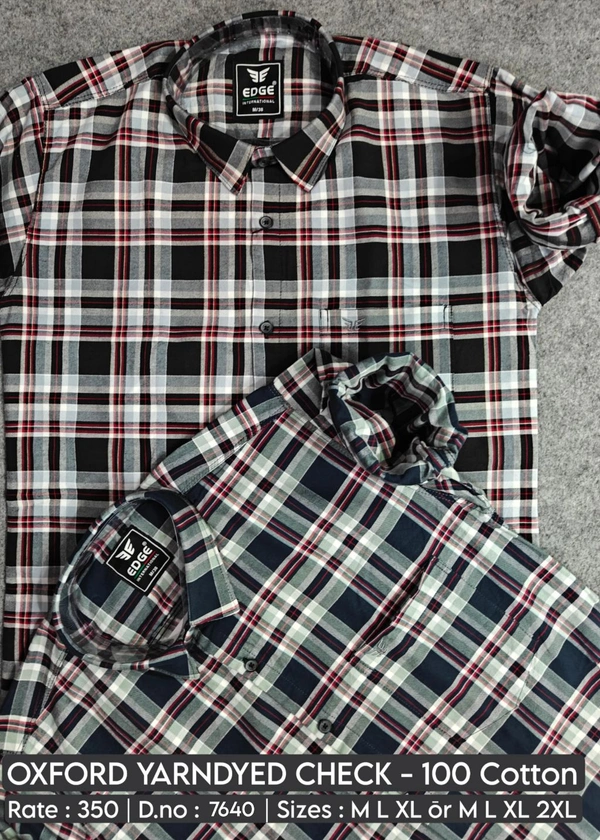 OXFORD YARNDYED CHECK : 7640 - M L XL COLOURS : 2