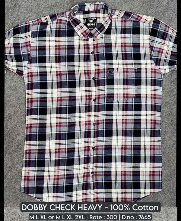 DOBBY CHECK HEAVY : 7665 - M L XL COLOURS : 2