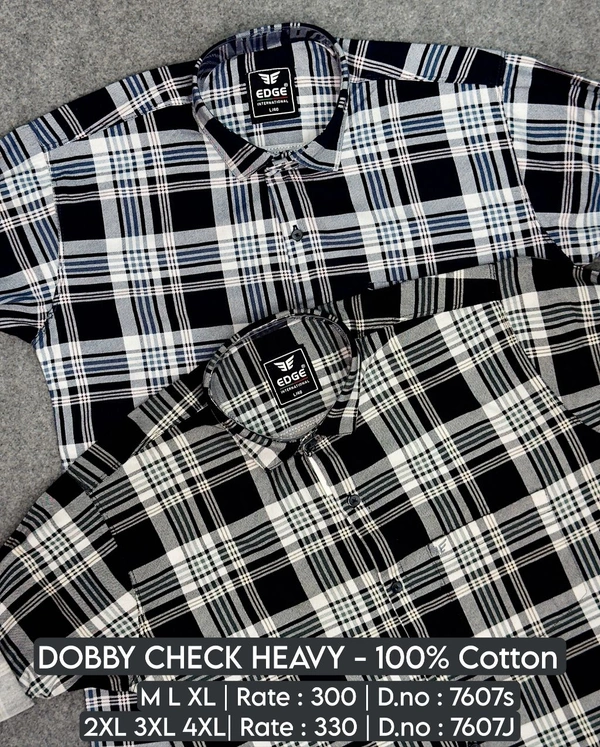 DOBBY CHECK HEAVY : 7607 - 2XL 3XL 4XL COLOURS : 2