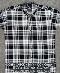 DOBBY CHECK HEAVY : 7607 - 2XL 3XL 4XL COLOURS : 2