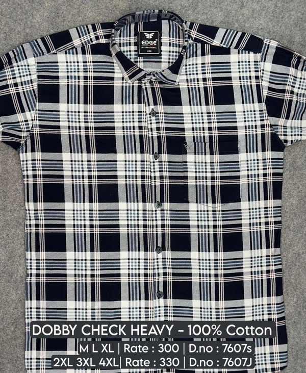 DOBBY CHECK HEAVY : 7607 - 2XL 3XL 4XL COLOURS : 2