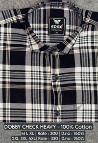 DOBBY CHECK HEAVY : 7607 - 2XL 3XL 4XL COLOURS : 2