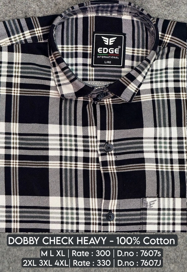 DOBBY CHECK HEAVY : 7607 - 2XL 3XL 4XL COLOURS : 2