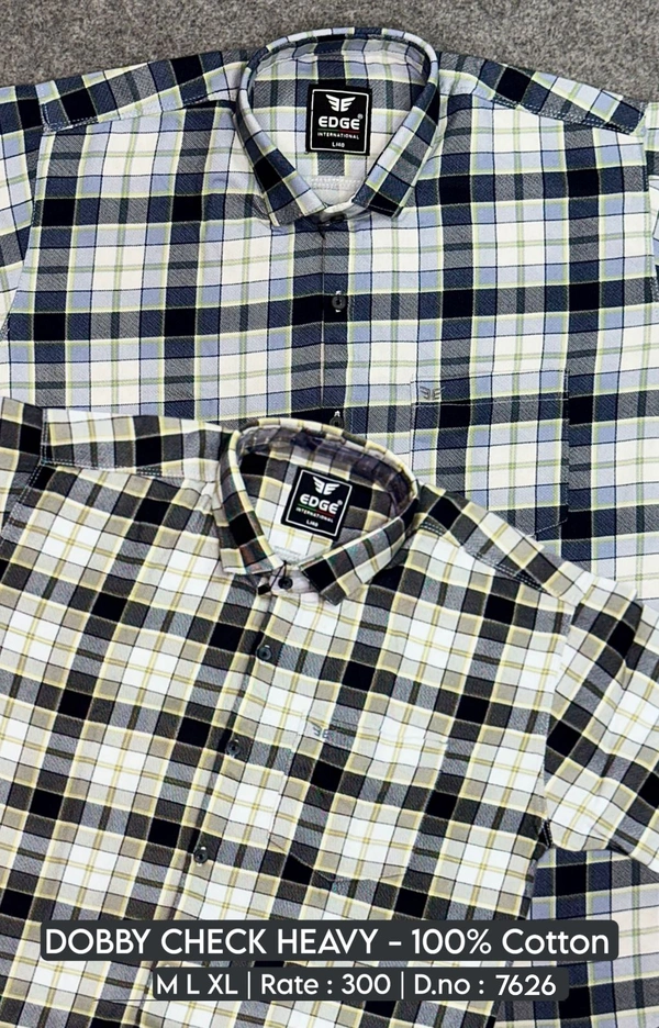 DOBBY CHECK HEAVY : 7626 - M L XL COLOURS : 2