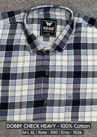 DOBBY CHECK HEAVY : 7626 - M L XL COLOURS : 2