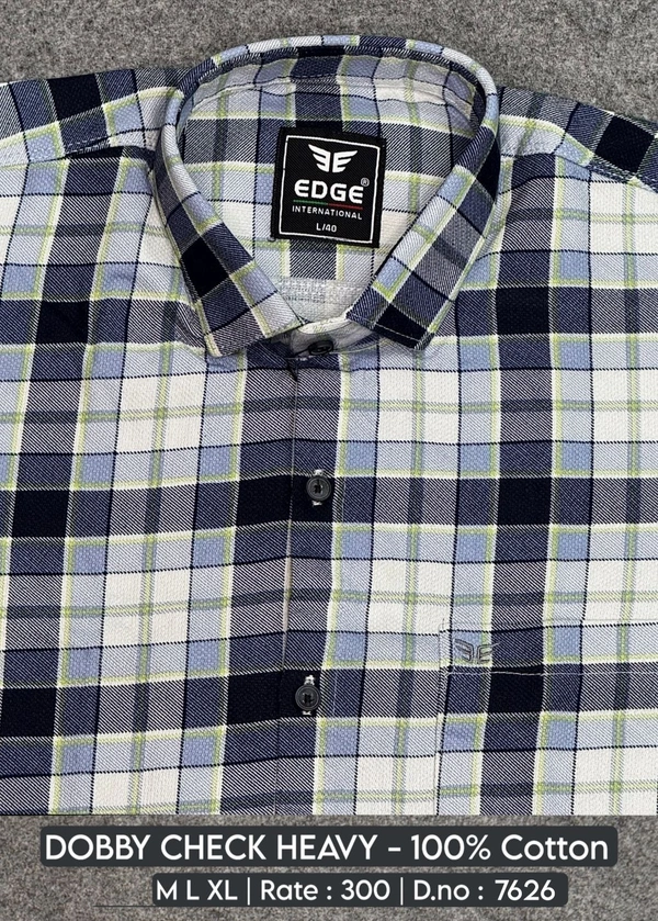 DOBBY CHECK HEAVY : 7626 - M L XL COLOURS : 2