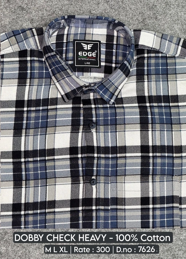 DOBBY CHECK HEAVY : 7627 - M L XL COLOURS : 2