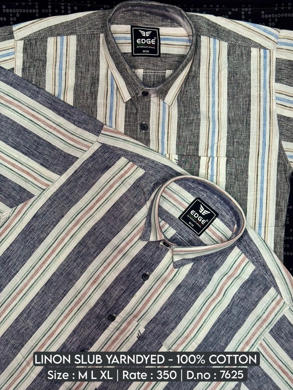 LINON SLUB YARNDYED : 7625 - M L XL COLOURS : 2
