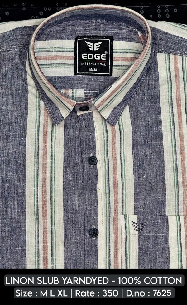 LINON SLUB YARNDYED : 7625 - M L XL COLOURS : 2