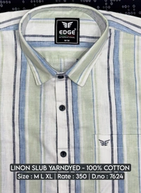 LINON SLUB YARNDYED : 7624 - M L XL COLOURS : 2