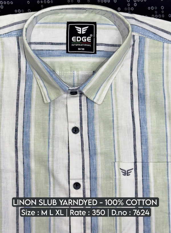 LINON SLUB YARNDYED : 7624 - M L XL COLOURS : 2