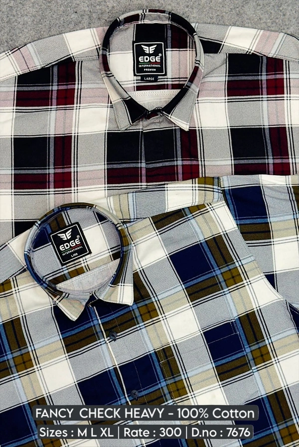 FANCY CHECK HEAVY : 7676 - M L XL COLOURS : 2